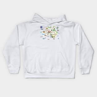 Illustrated Map of Australia Kids Hoodie